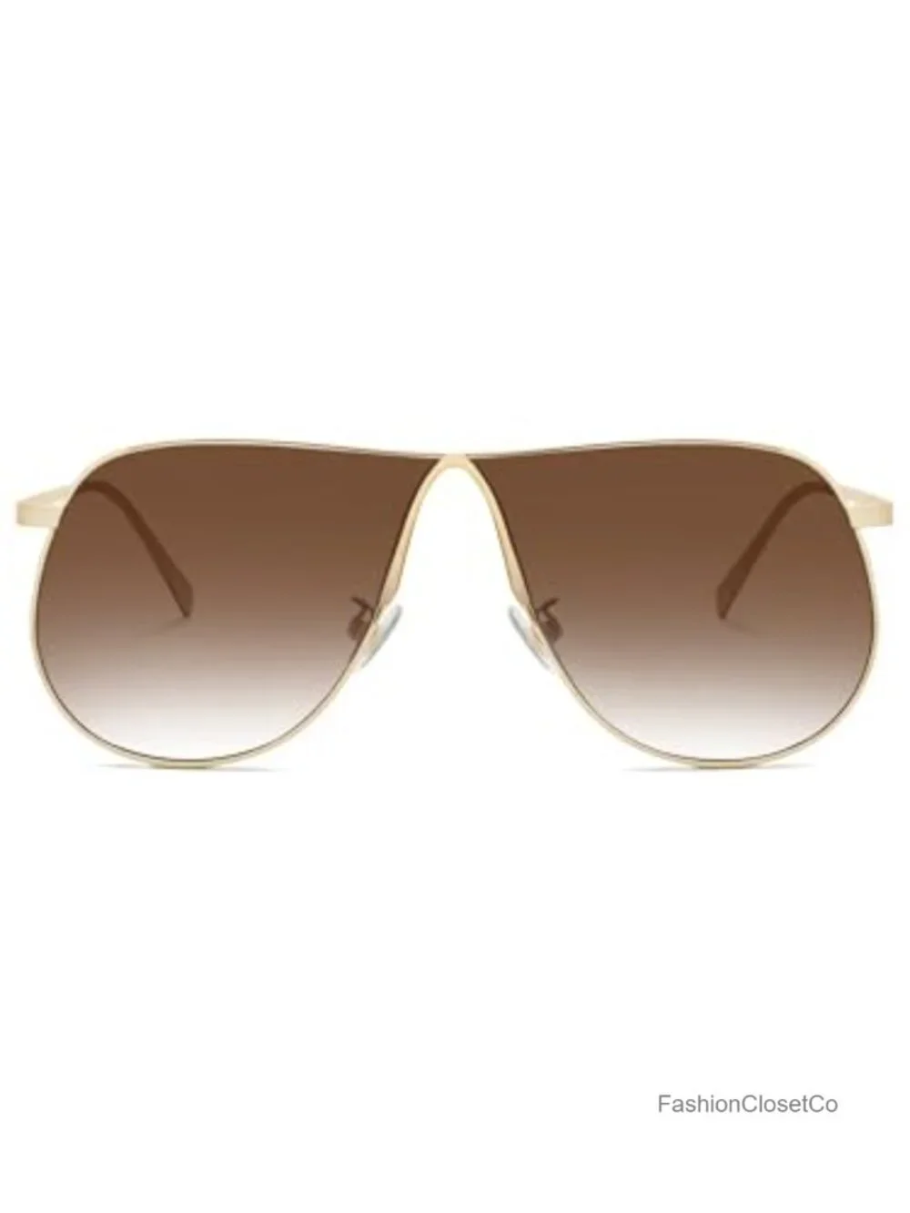 Oversized Gold Aviator Sunglasses Women Retro Metal Frame UV400
